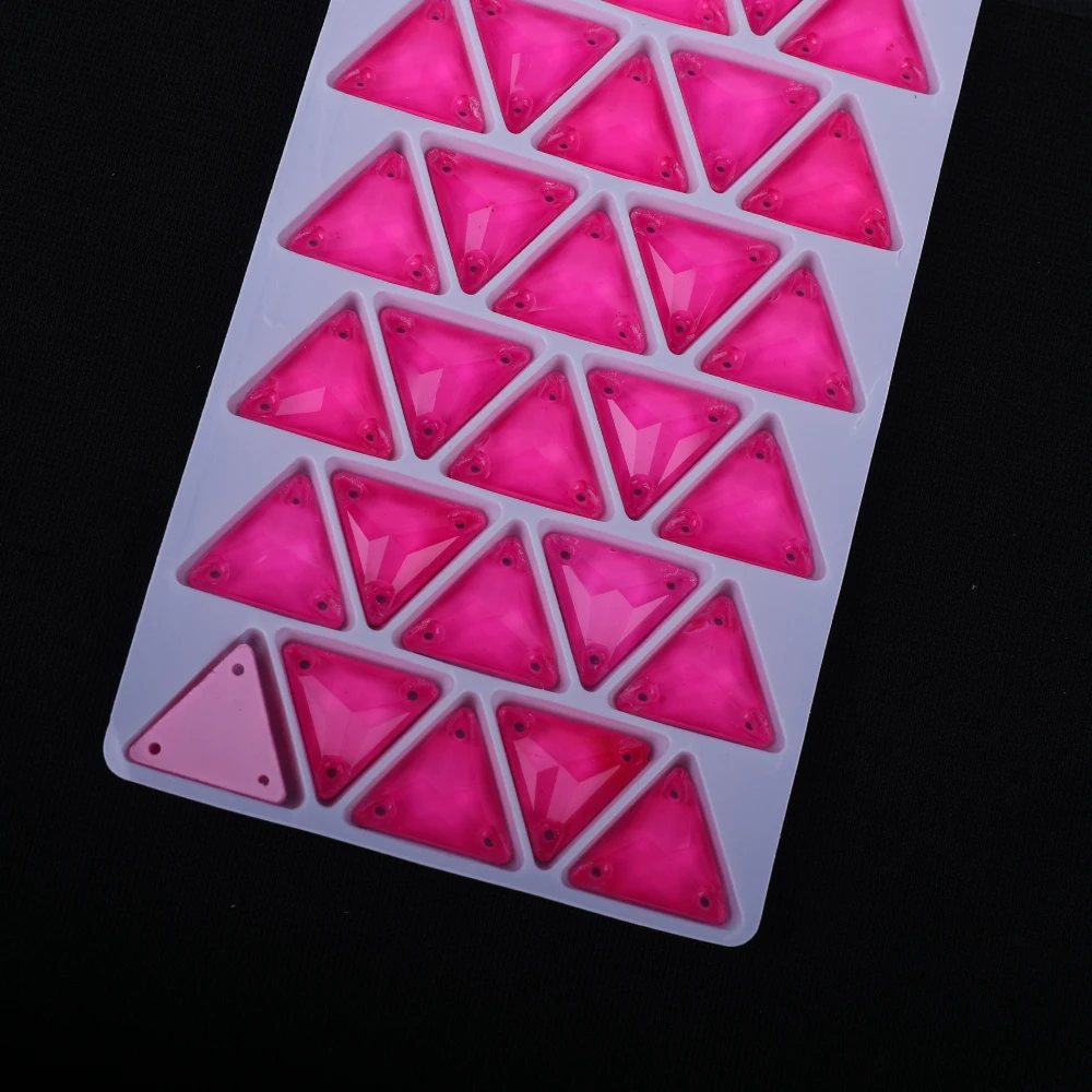 Vc Neon fluor zieren des Dreieck auf Strass Dreieck nähen Diamant Glas Diamant Flatback DIY Zubehör Hochzeit nähen – Detail 12