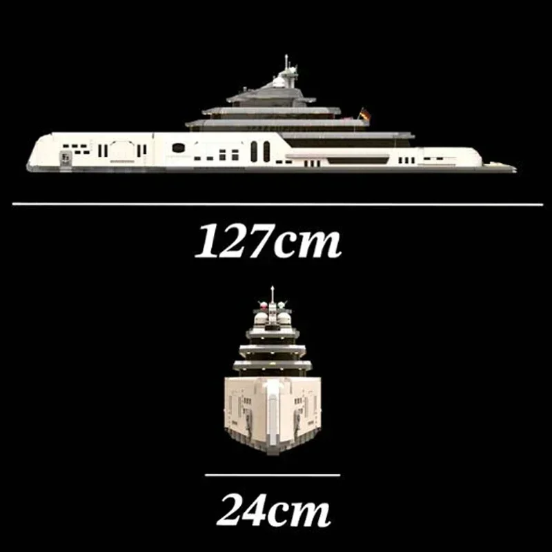 Modelo de yate de lujo grande, bloques de construcción Moc, turbina de Gas, tecnología de barco, bloques modulares, regalos, juguetes de Navidad, conjuntos DIY de montaje