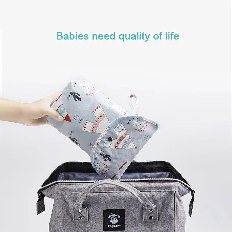 Baby Diaper Bag Waterproof Wet Dry Pack Mummy Storage Pouch Nappy Organizer Insert Tote Purse Travel Stroller Carry Bag