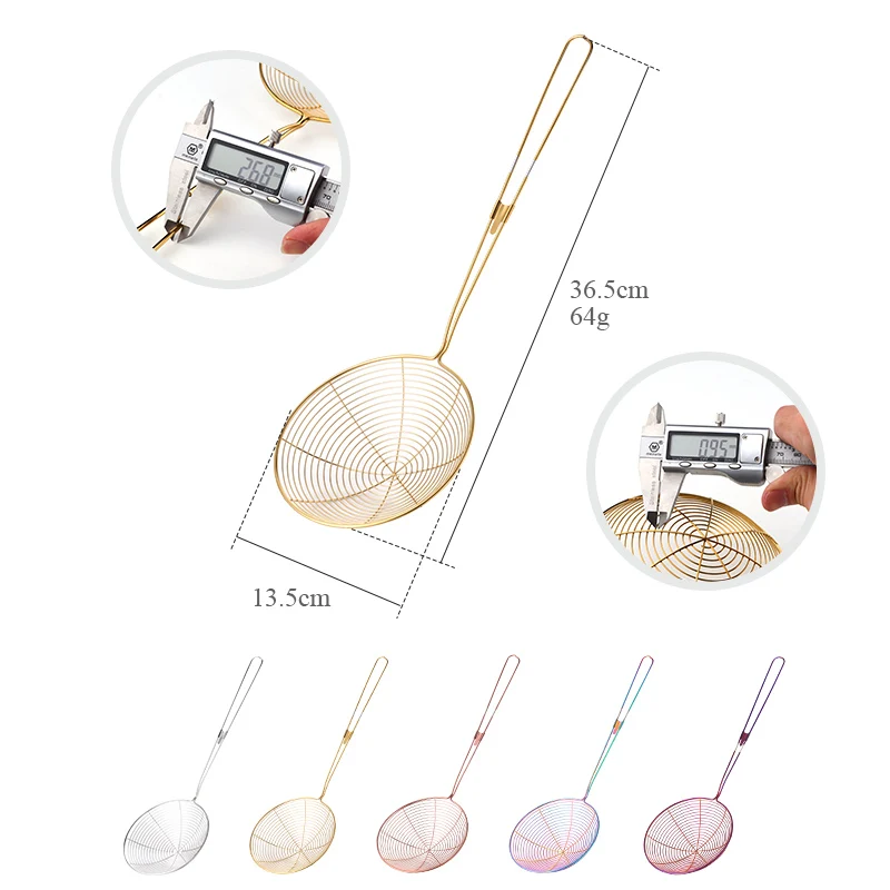 Oval Skimmer Hot Pot Fried Food Filter Colander Stainless Steel Leak Spoon Noodle Strainer Cookware Kitchen Strainer Baking Cook