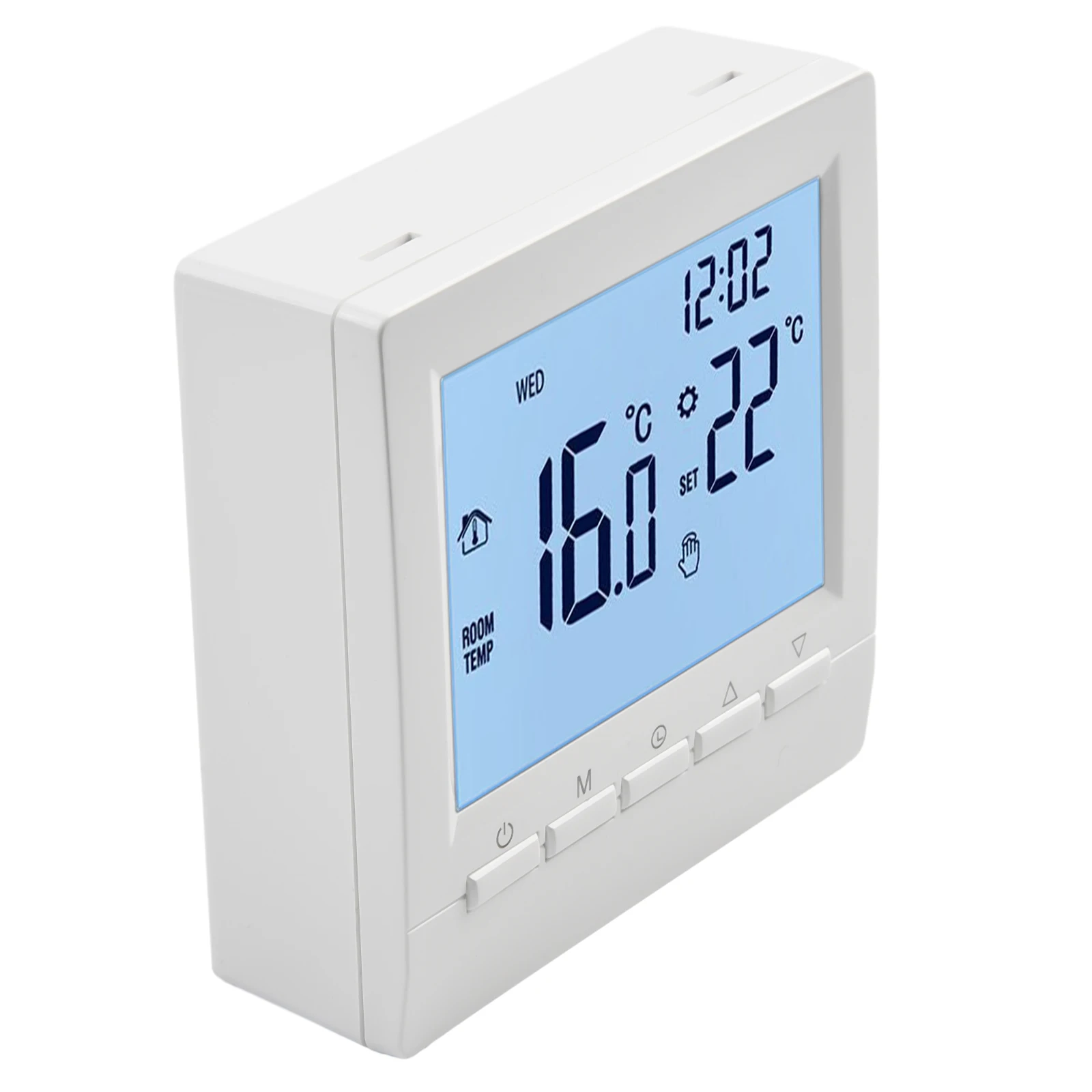 Smart Thermostat Digital Weekly Programmable Gas Boiler Temperature Controller For Room Wall Mounted Built In Battery