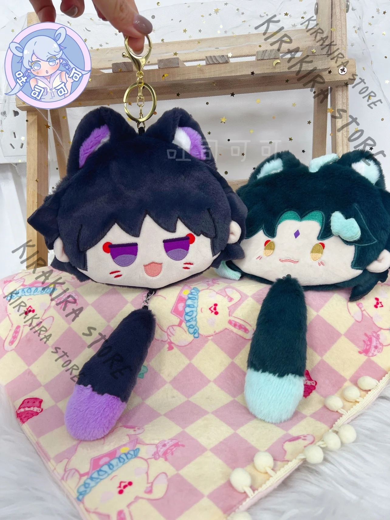 Genshin Impact Xiao Raiden Shogun 애니메이션 만화 펜던트 키 체인 코스프레 동전 지갑 액세서리 교수형 드롭 장식 선물