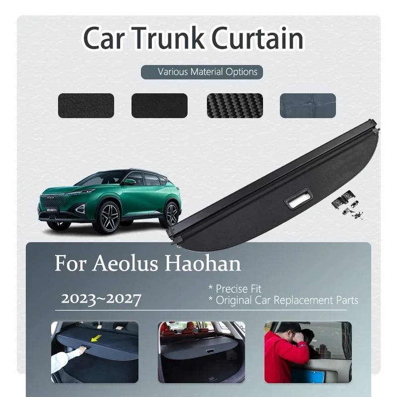 Car Trunk Curtain Cover For Dongfeng Mage Aeolus Haohan 2023~2027 Retractable Shade Trunk Rack Partition Shelter Car Accessories