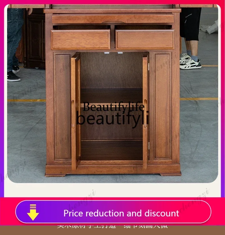 

D5556 Solid wood household door Buddhist cabinet new Chinese vertical cabinet modern simple light luxury shrine
