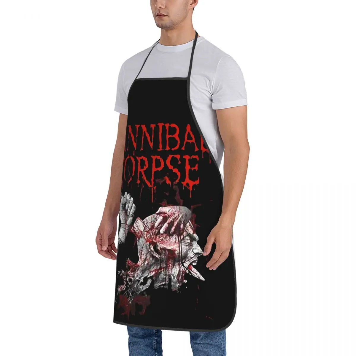 Donna uomo Chef BBQ grembiule Cannibal cadavere canzoni Rock Band accessori Horror grembiuli da forno cravatta regolabile resistente all\'acqua