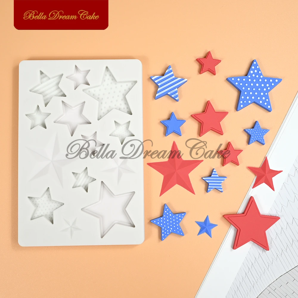 מיני כוכבים עיצוב עובש סיליקון עובש 3d כוסית שוקולד עובש עוגות חימר דגם עוגת קישוט כלי מטבח אפייה