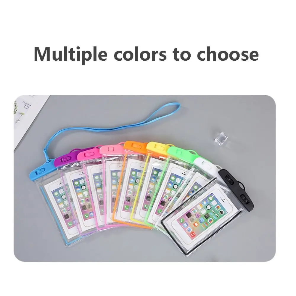 Luminous Waterproof Phone Case Transparent Touch Screen Underwater Phone Bag Sealable with Hanging Rope Swim Pouch