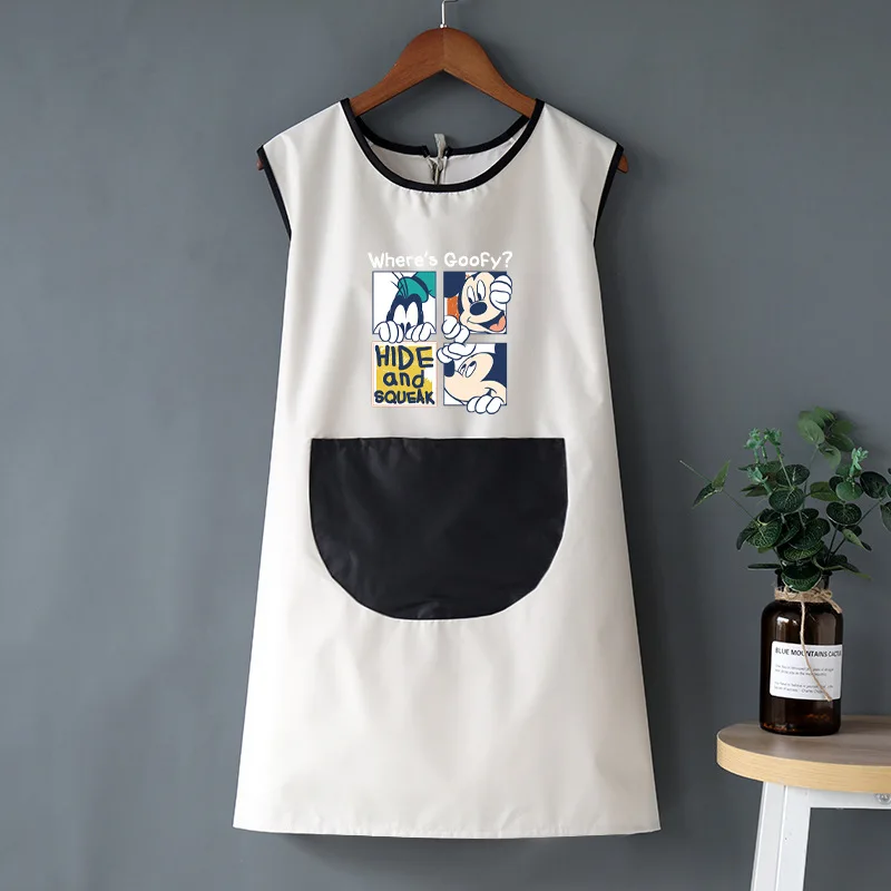 Disney Mickey Mouse Apron Waterproof Oilproof Wipe Hands Kitchen Work Clothes Home Cooking Men Women Universal Sleeveless Apron