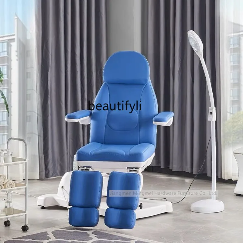 Multifunctional adjustment pedicure chair Electric lifting beauty bed Rotatable split-leg tattoo embroidery chair