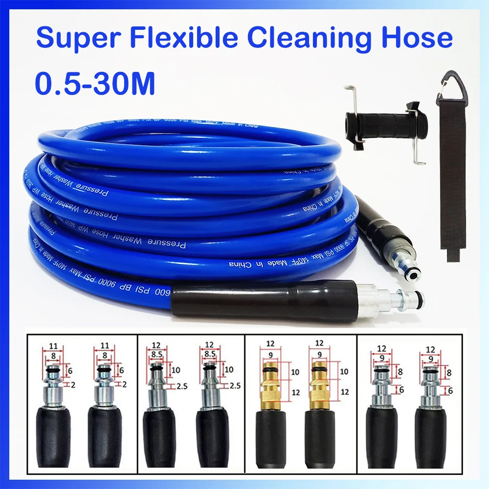 

0.5-30M High Pressure Washer Pipe Water Cleaning Extension Hose Connector Quick Hose For Bosch/Patriot/Makita/Lavor 1/4''M-NPT