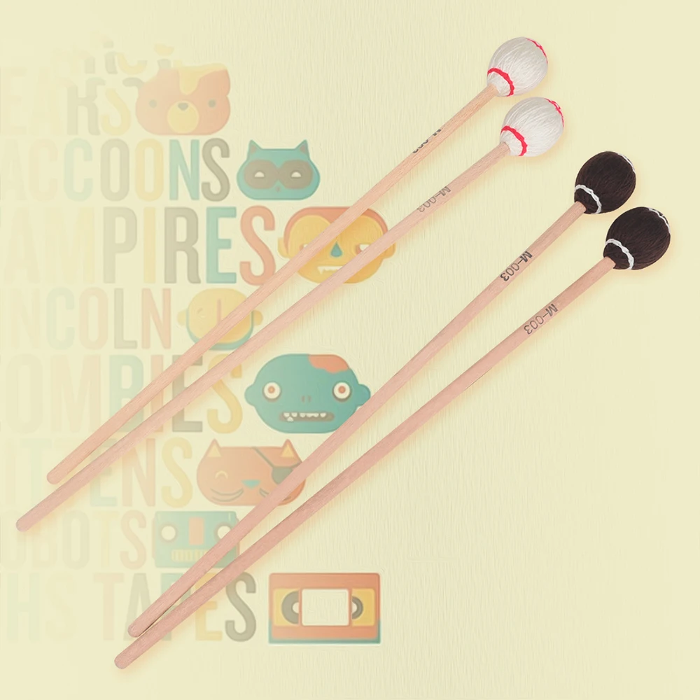 

1 Pair Drumstick Marimba Stick Percussion Mallets Xylophone Mallet Drum Sticks Maple Handle Percussion Instrument Accessories