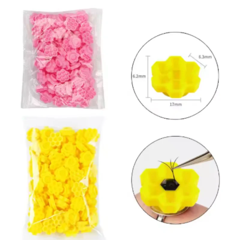 Eyelash Extension Pink Flower Glue Delay Cup Tattoo Adhesive Pigment Holders Grafting Eye Lashes Holding Trays Tools