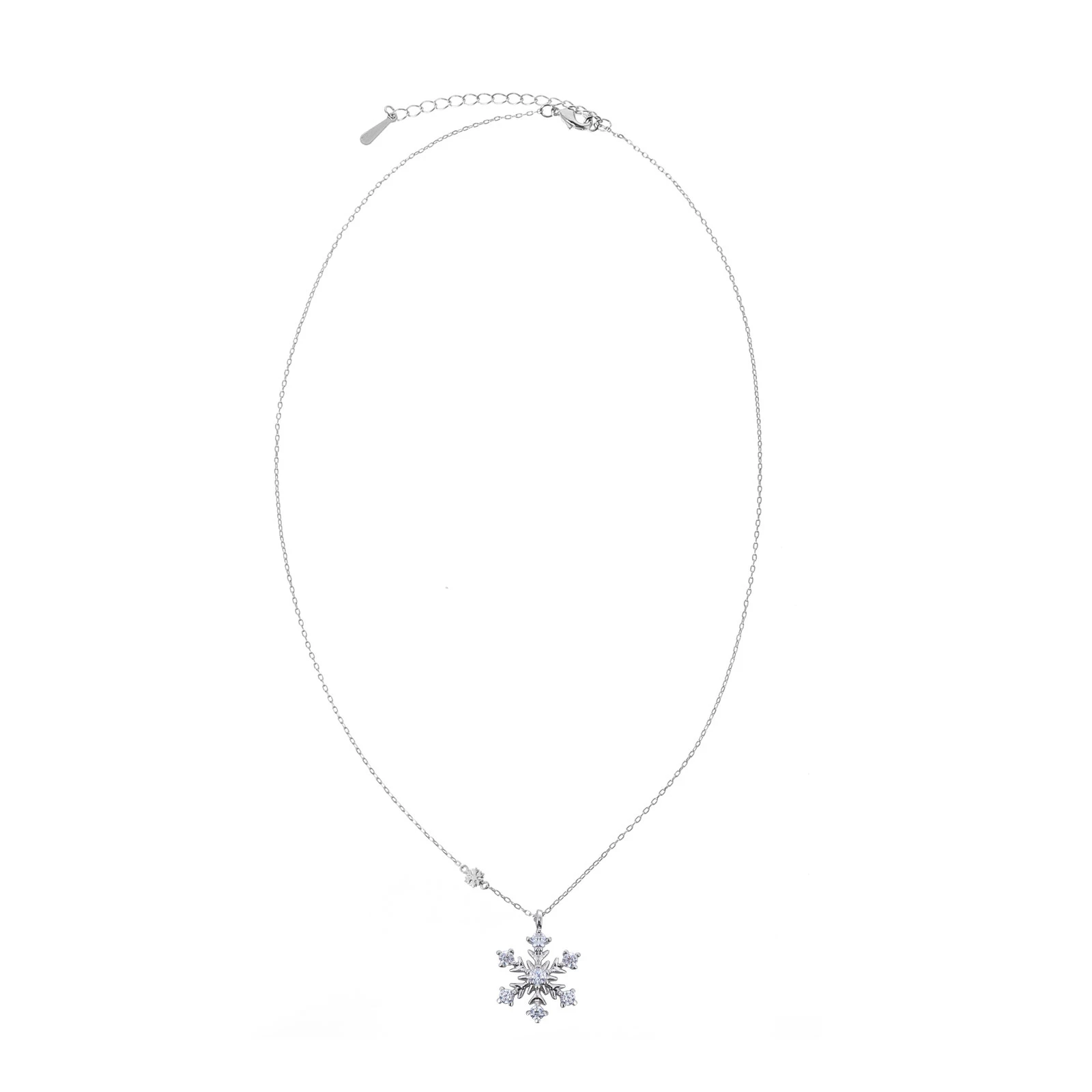 

1pc Snowflake Necklace Design Bright Color Women Pendant Chain Clavicle Jewelry Accessory Jewelry Accessory Birthday Gift
