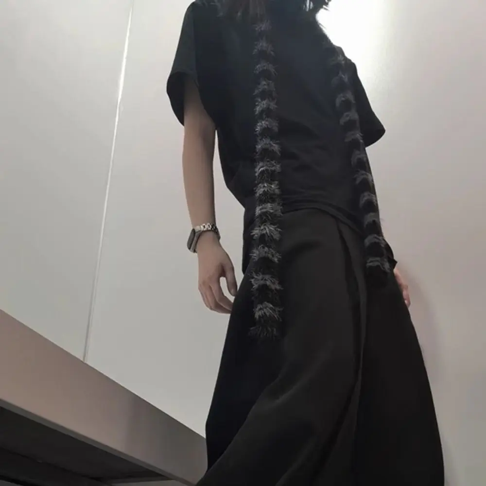 

Модный уличный шерстяной вязаный шарф, тонкий узкий полосатый узор, Y2K, декоративный шарф для девочек, шикарный вязаный шарф на шею, одежда унисекс