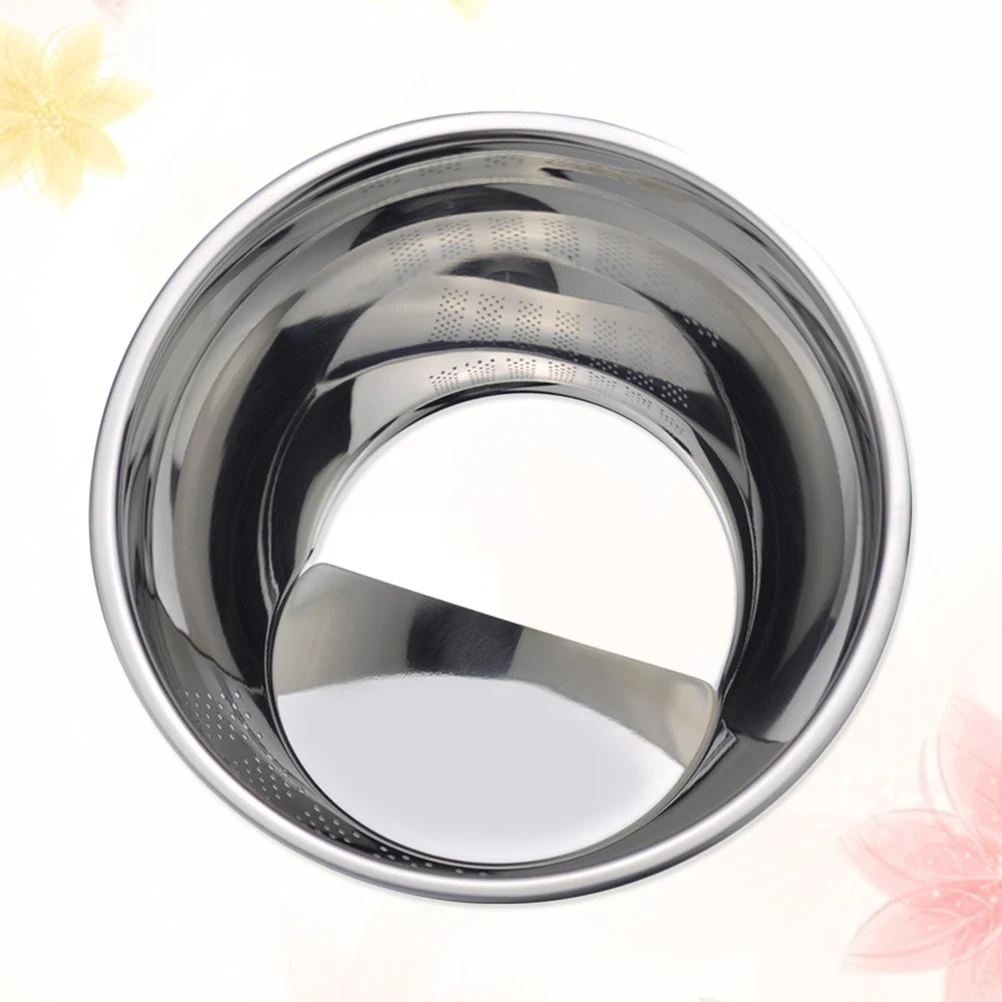 

304 Stainless Steel Rice Colander Oblique Bottom Fine Edge Kitchen Strainer Vegetable Washing Leaching Water Holding Multi