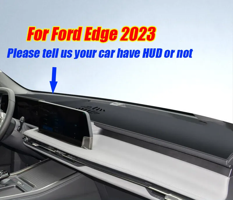 

Black Leather Dashboard Cover Dash Protector Pad Mat For Ford Edge 2023