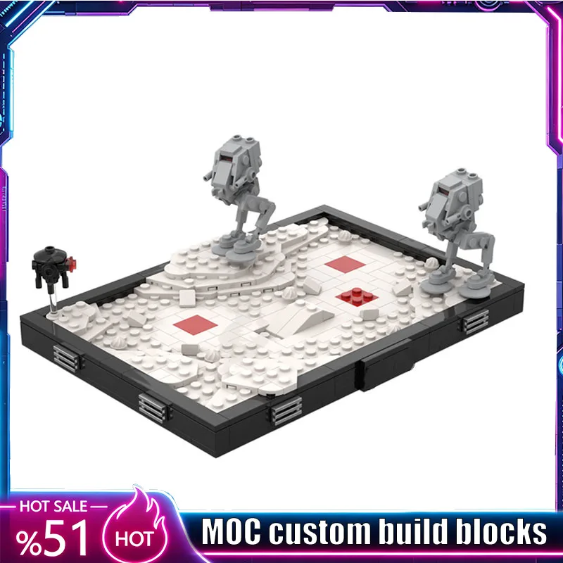 345 Parts Diorama Walker Robot Battle Scene Building Blocks MOC Creative Assembly Model DIY Puzzle Toy Collection Display Gifts