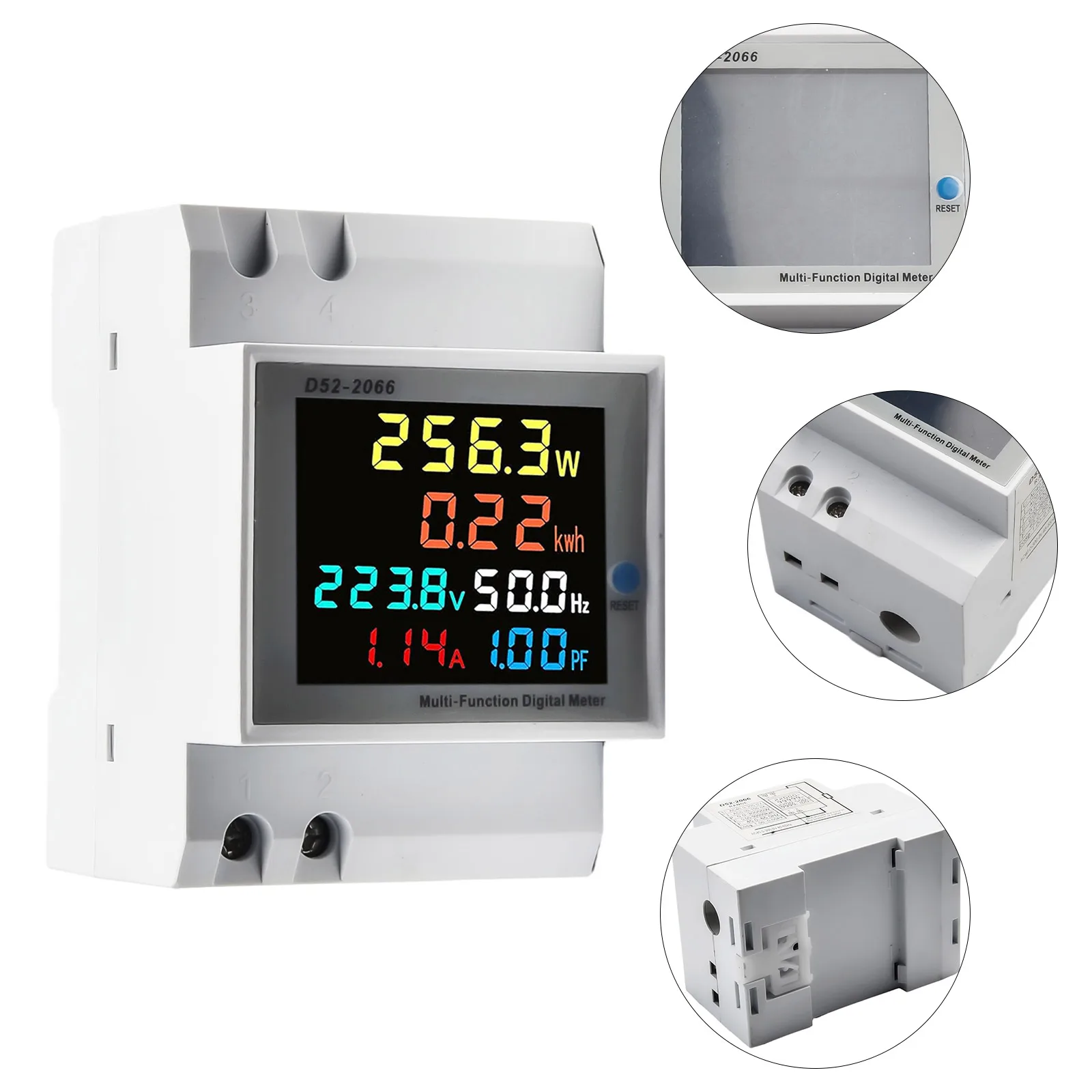 Brightness AC Power Meter 100A 6 In 1 AC Power Meter High-Precision Integrated Current Transformer Installation Method