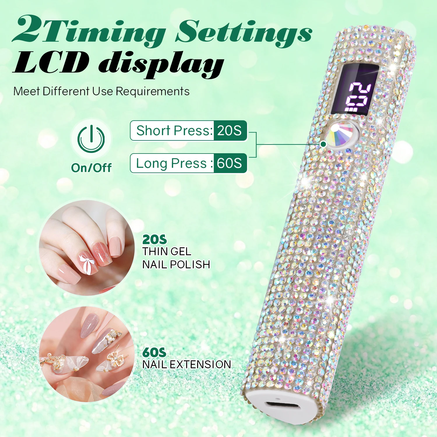 Draagbare nageldrogerlamp UV LED-nagellicht voor het uitharden van alle gellak USB oplaadbare sneldrogende manicuremachine Nail Art Tools