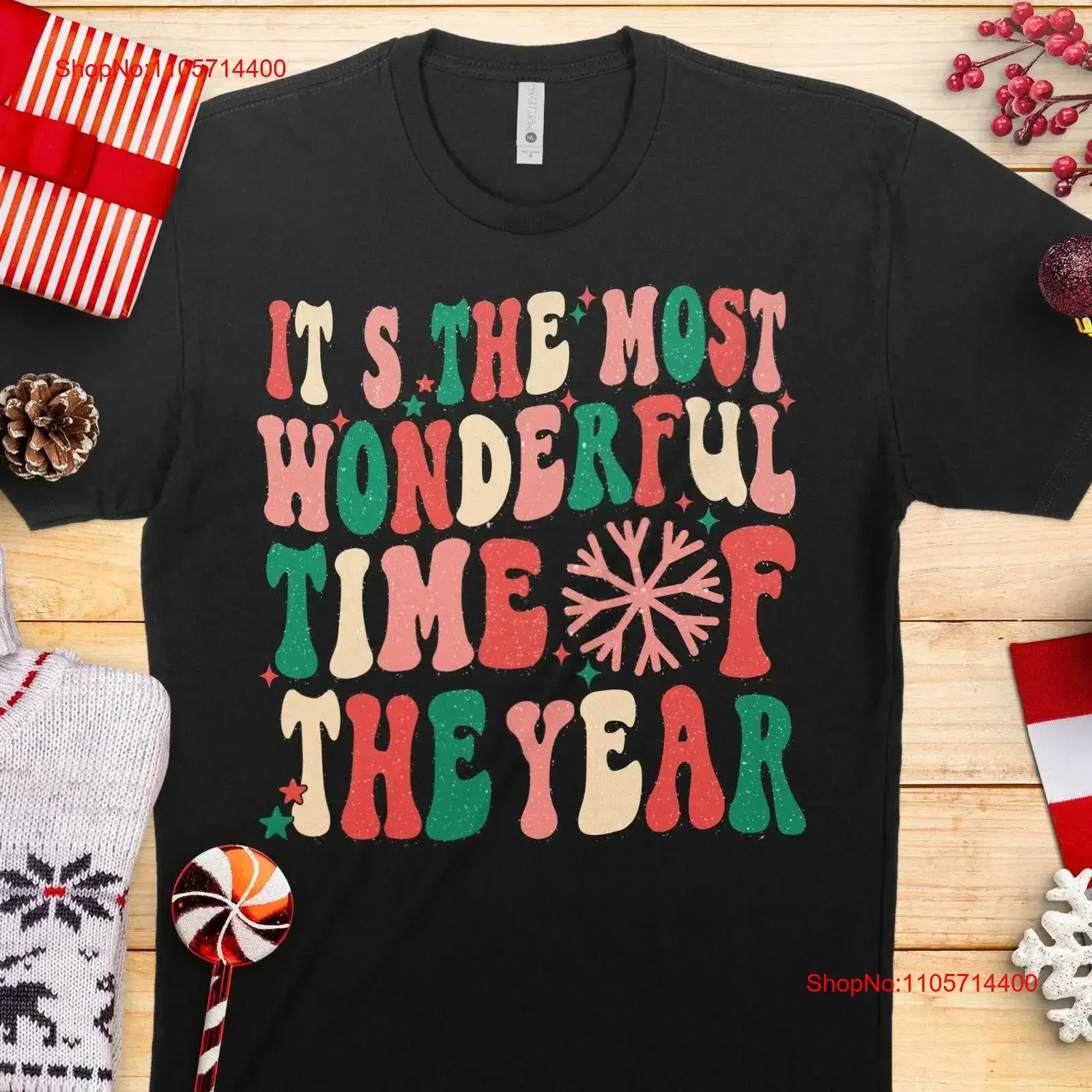 The Most Wonderful Time Of Year Retro Vintage Print T Shirt Winter Wonderland Secret Santa Christmas Holiday vintage Washed