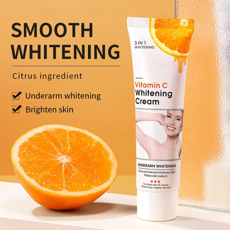 Vitamina C Creme Corporal Clareador, Loção Clareador, Pele Melanina, Branqueamento, Axilas, Cotovelos, Joelhos, Hidratante, Corpo