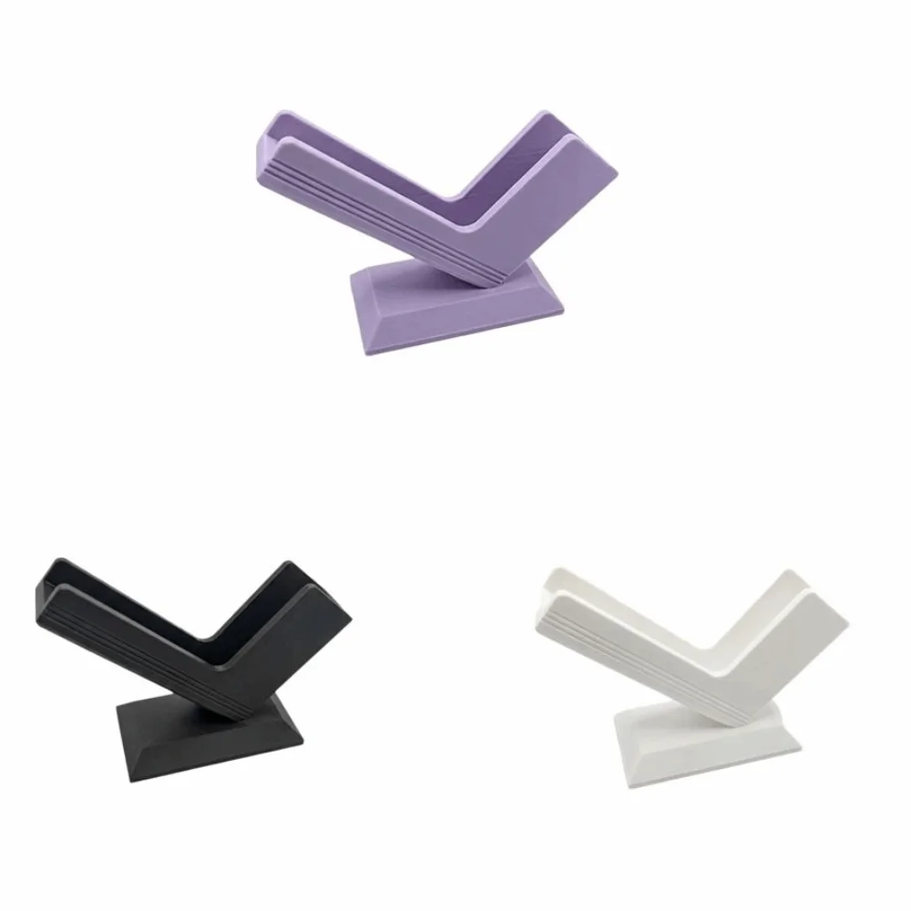 Synthetic Resin Business Card Holder Solid Structure Desktop Placement Name Card Stand Smooth Surface Desktop Card Organizer
