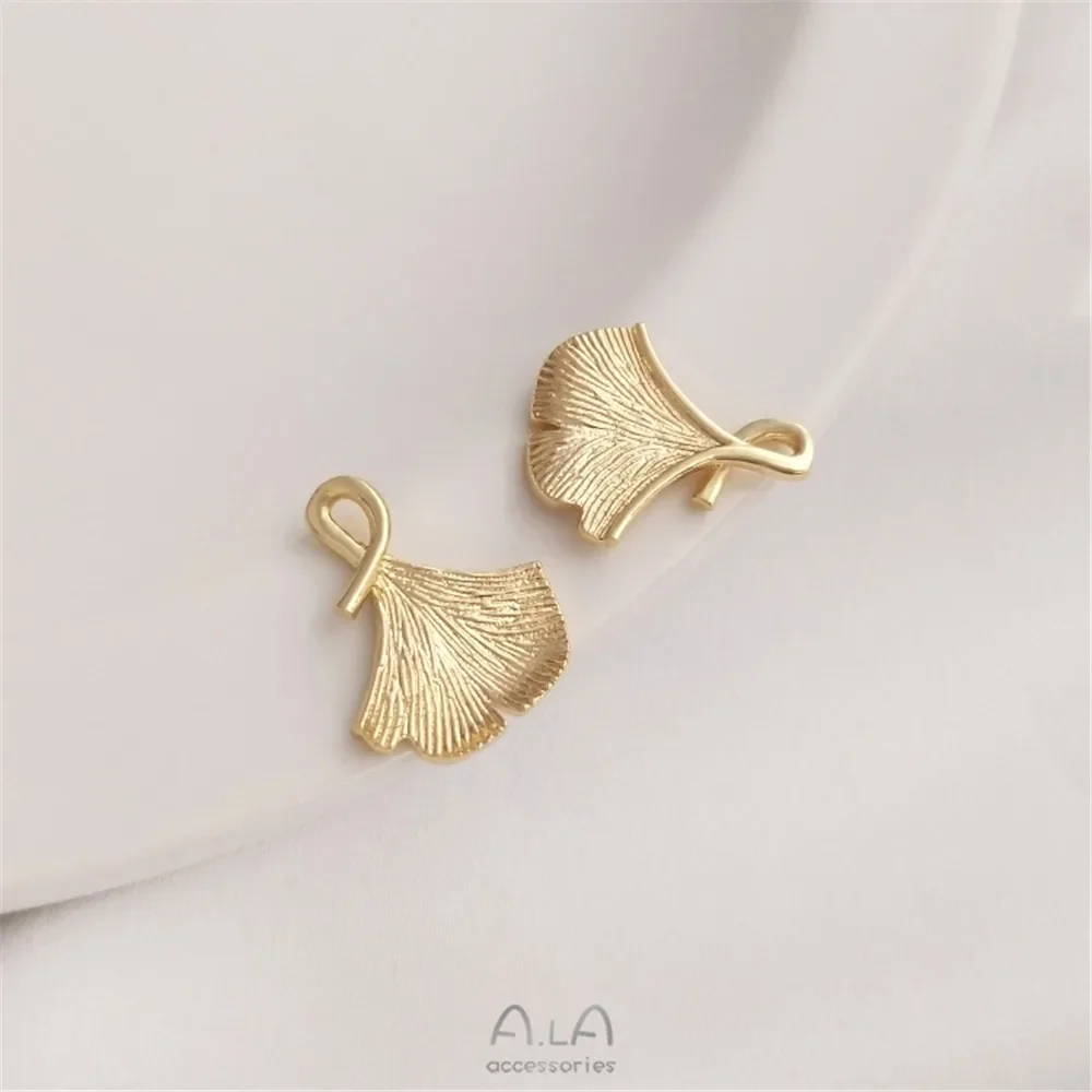 قلادة الجنكة الذهبية عيار 14 قيراط، قلادة على شكل أوراق شجر، سوار ذاتي الصنع، قلادة، قلادة على شكل حلق #4