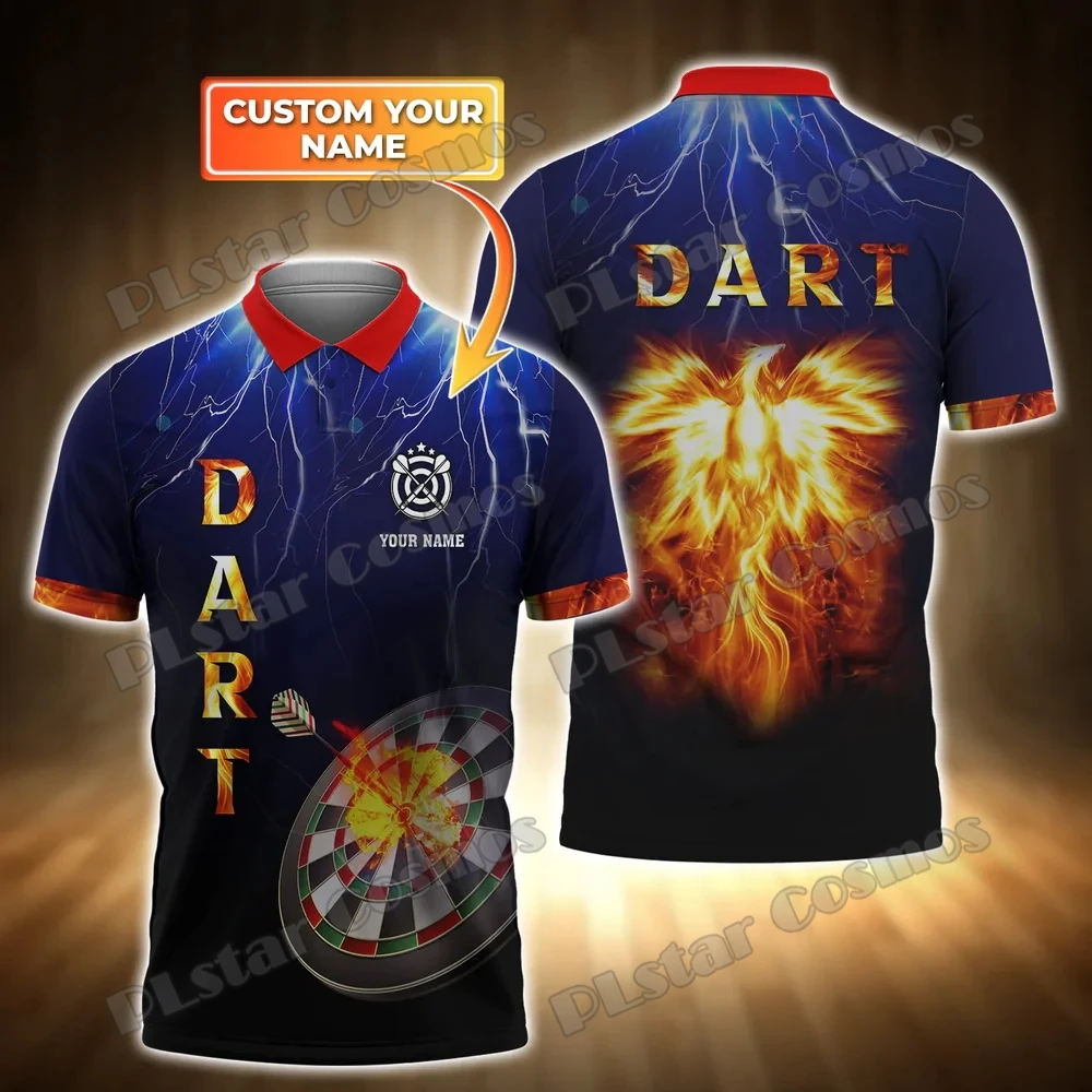 Personalized Name Darts 3D All Over Printed Men's Polo Shirt Summer Unisex Street Wear Casual Shirt Gift for Dart Lover POL91