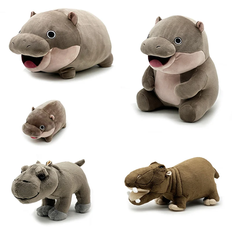 2024 Moo Deng Hippo Pelúcia, Brinquedo de Pelúcia de Hippo Pigmoso Bonito para Presente de Fãs, Animal de Pelúcia de Hipopótamo Macio para Crianças