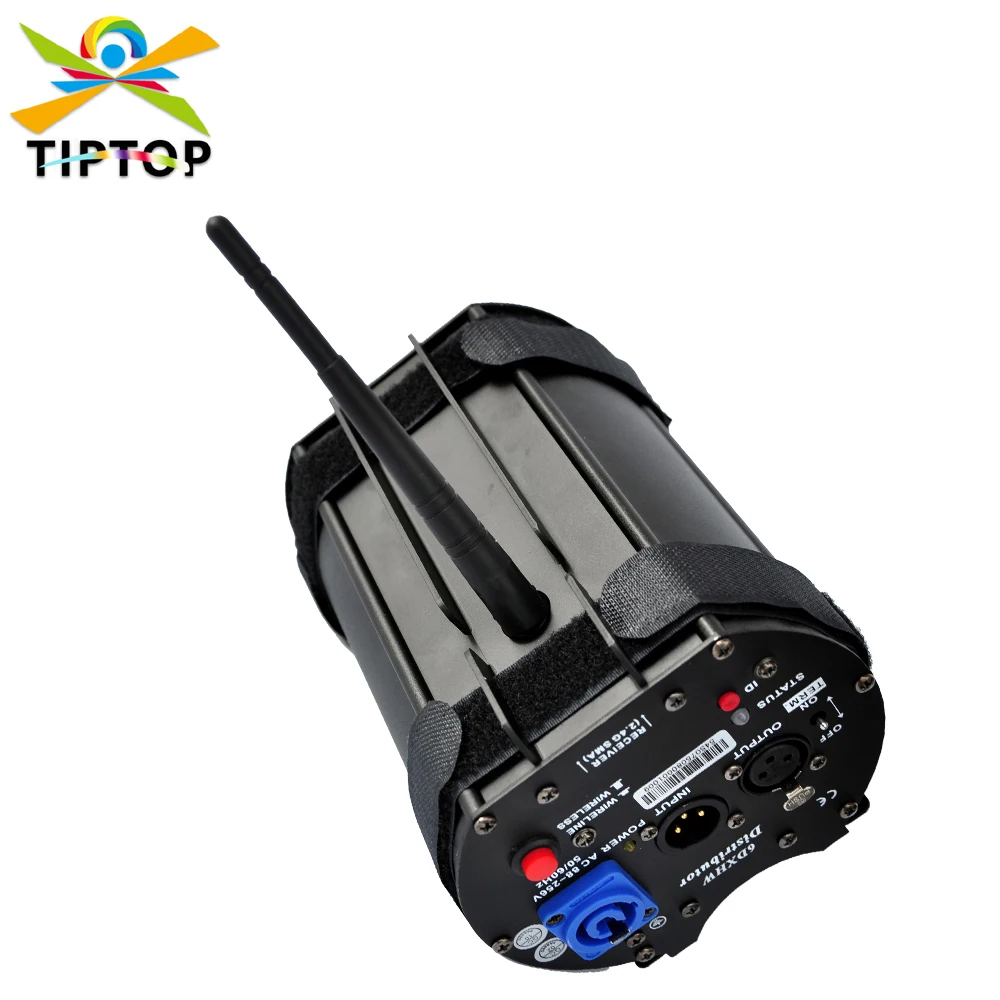 

Gigertop TP-D1354 Round 6 DMX Distributor Wireless 2.4G Neutrik 3pins XLR Socket Independent DMX512 Signal Amplifier System