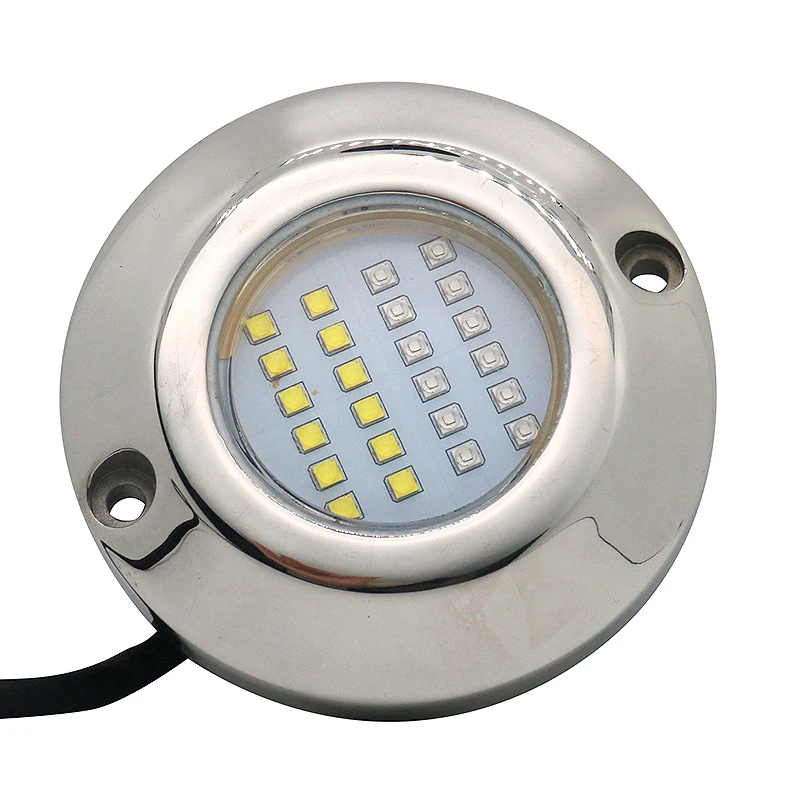 On/Off Switching Dual Color White/Blue 120W 10-30VDC Sea Water Marine Speedboats Yacht IP68 LED Underwater Boat Light