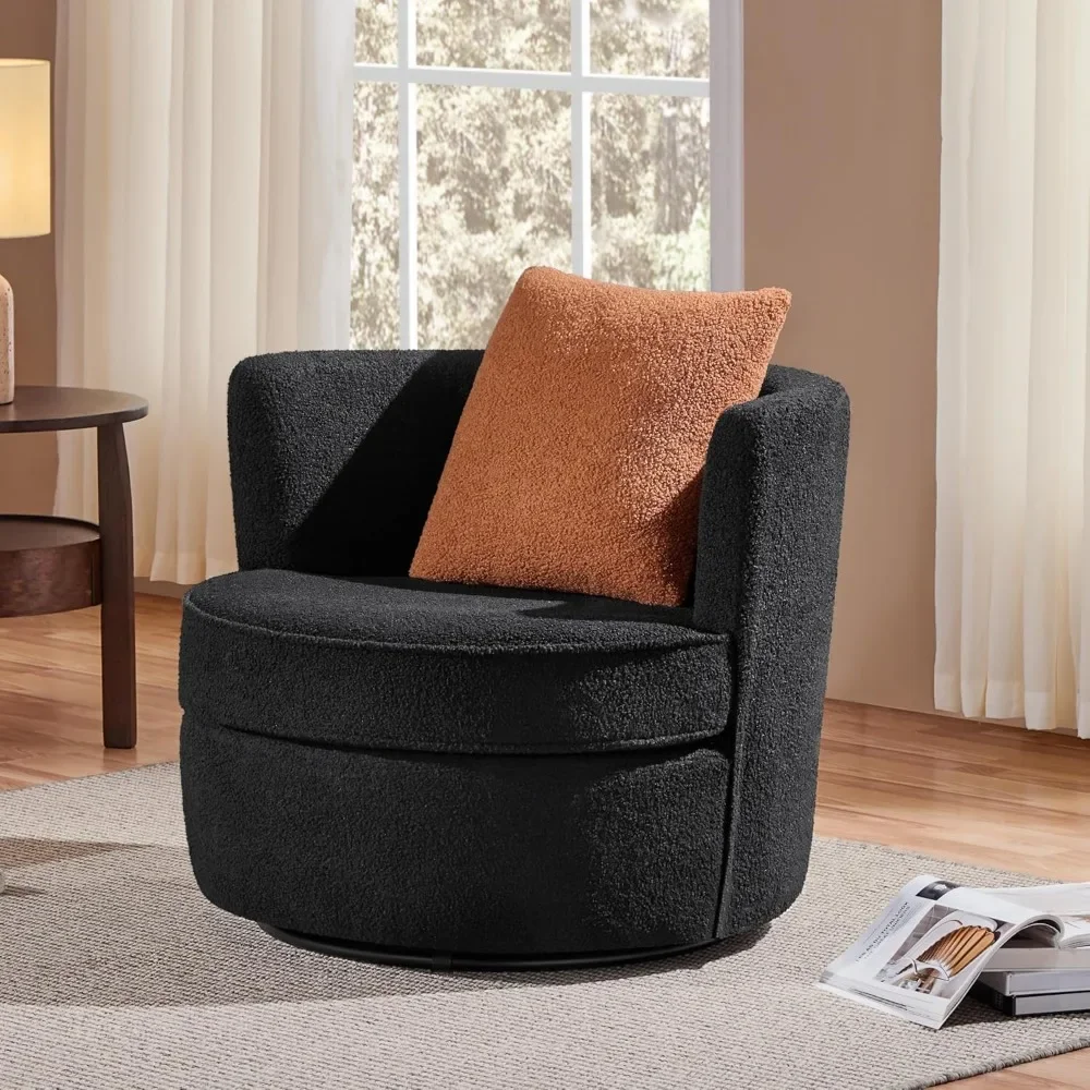 

Swivel Accent Chair, 360° Swivels Barrel Chairs, Soft Upholstered Swivel Arm Chairs with Removable Throw Pillow, Chair