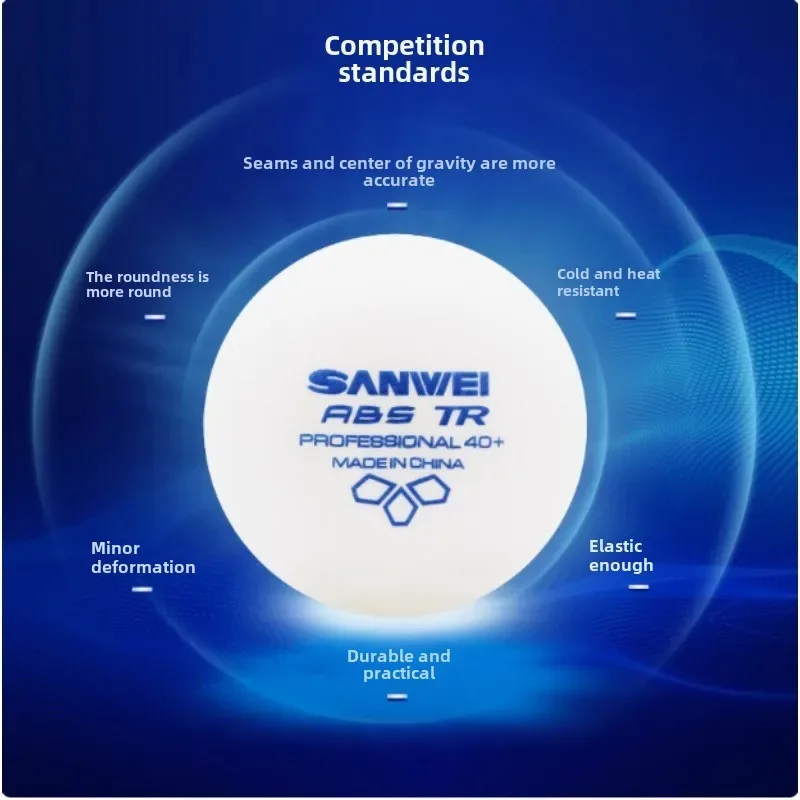 

SANWEI TR 3 Star Table Tennis Balls 40+ ABS New Material with Seamed Durable Professional Ping Pong Balls for Training 50/100pcs