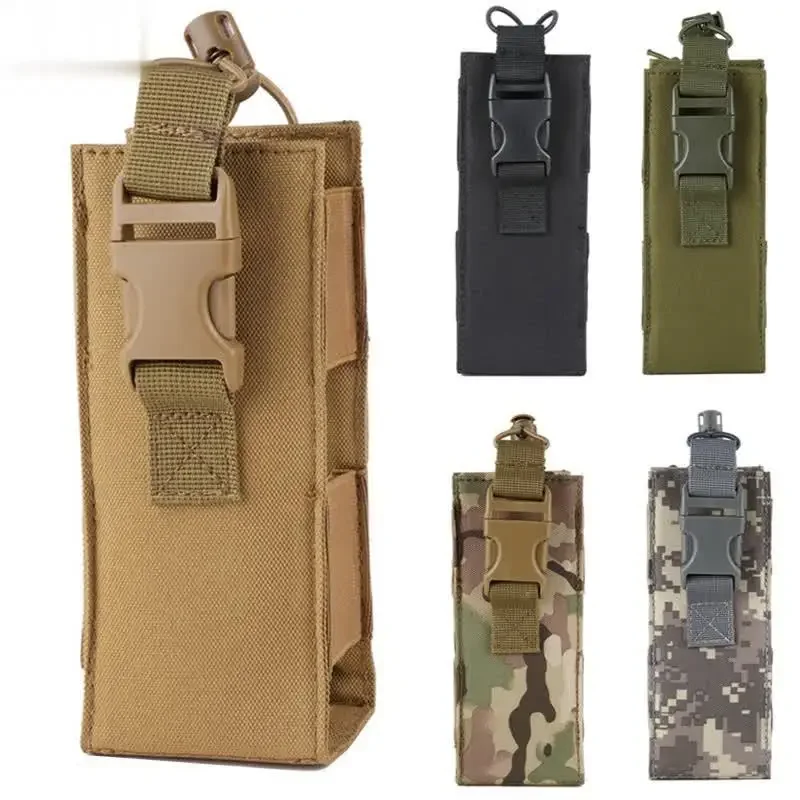 Tactical Radio Holder Portable Molle Radio Walkie Talkie Bag Nylon Radio Pouch for Camping Outdoor Shooting Paintball CS Game