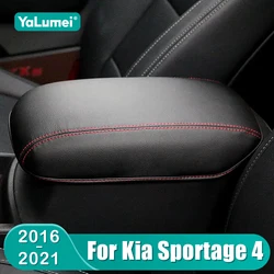 For Kia Sportage 4 QL 2016 2017 2018 2019 2020 2021 PU Leather Car Armrests Storage Box Protect Cover Trim Accessories ﻿