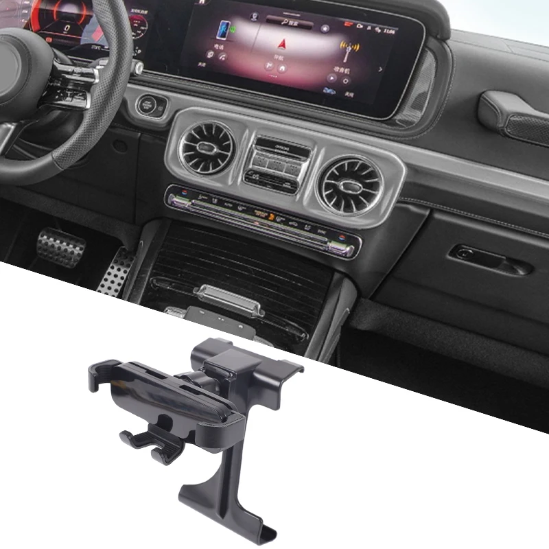 1Pcs ABS Black For Mercedes-Benz G-Class W465 2025+ Car Central Control Air Outlet Mobile Phone Holder Modification Accessories
