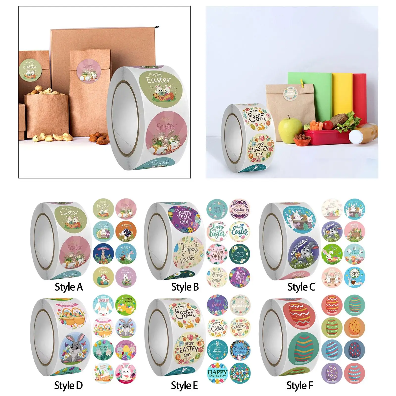 500Pcs Easter Stickers Envelope Seals Party for Card Making Present Package