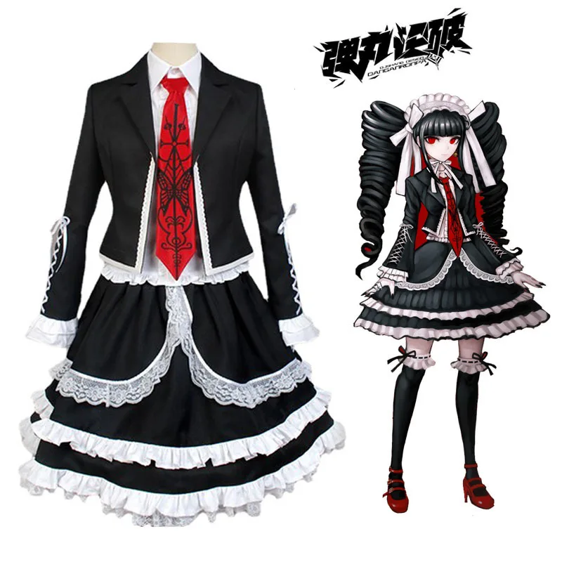 

Danganronpa Cosplay Aikawa Mahiru Lolita Dress Headwear Stockings Halloween Cosplay Costume Performance Costume