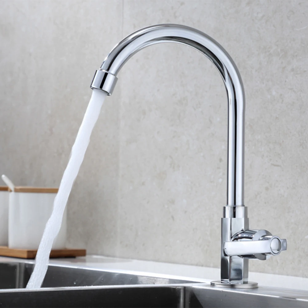 Taps Faucet Modern Single Hole Water-saving Bathroom Bent Plastic Steel Plating Single Lever Druable Practical