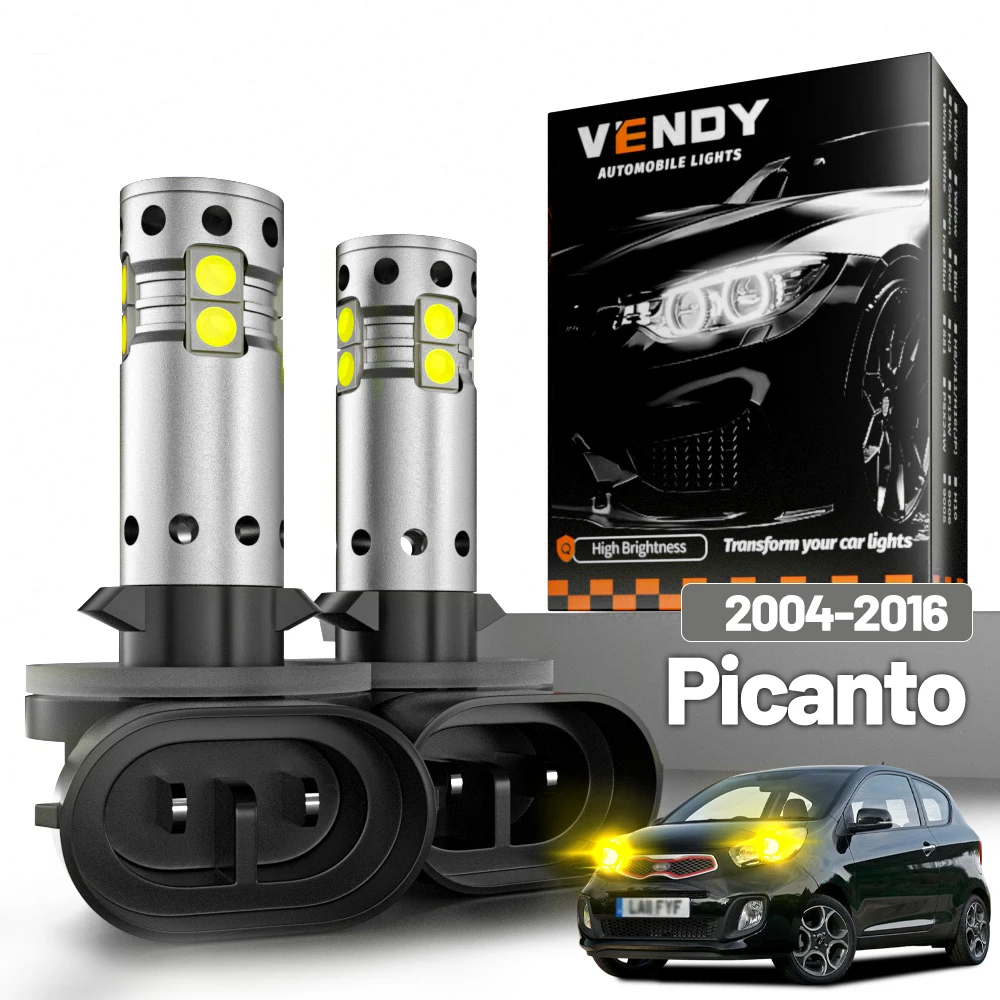 2 Stück LED-Nebelscheinwerfer für Kia Picanto 2004-2016 2005 2006 2007 2008 2009 2010 2011 2012 2013 2014 2015 Canbus Zubehör