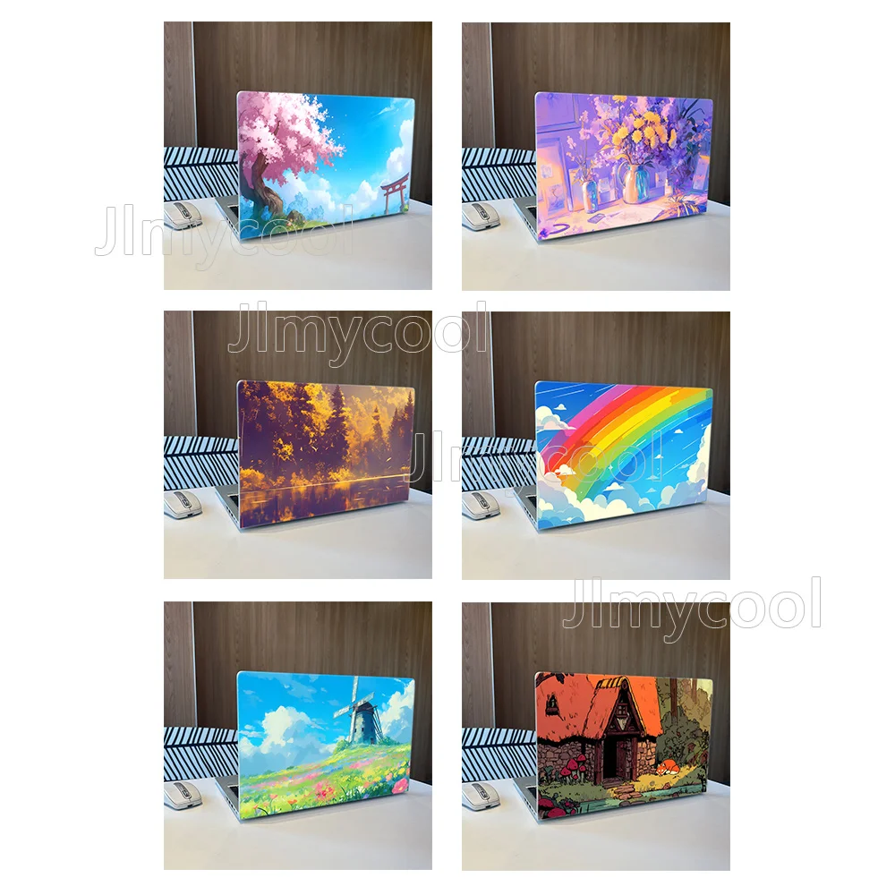 2 Cherry Blossom Autumn Rainbow Windmill For Macbook Pro Skin Laptop  Cover 노트북 필름 캐릭터 Vinilo Ordenador for HP Lenovo Apple ASUS