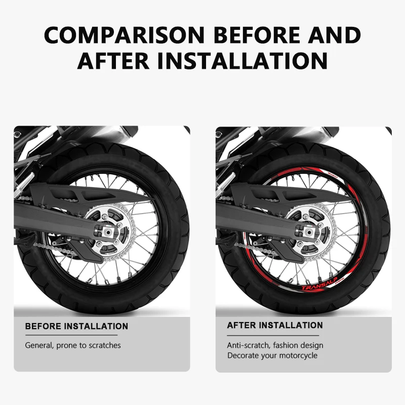 Motorcycle Wheel Sticker Waterproof Decals for Honda Transalp 650 600 XL650V XL600V XL 600 650 V Accessories 88-07 Rim Stickers