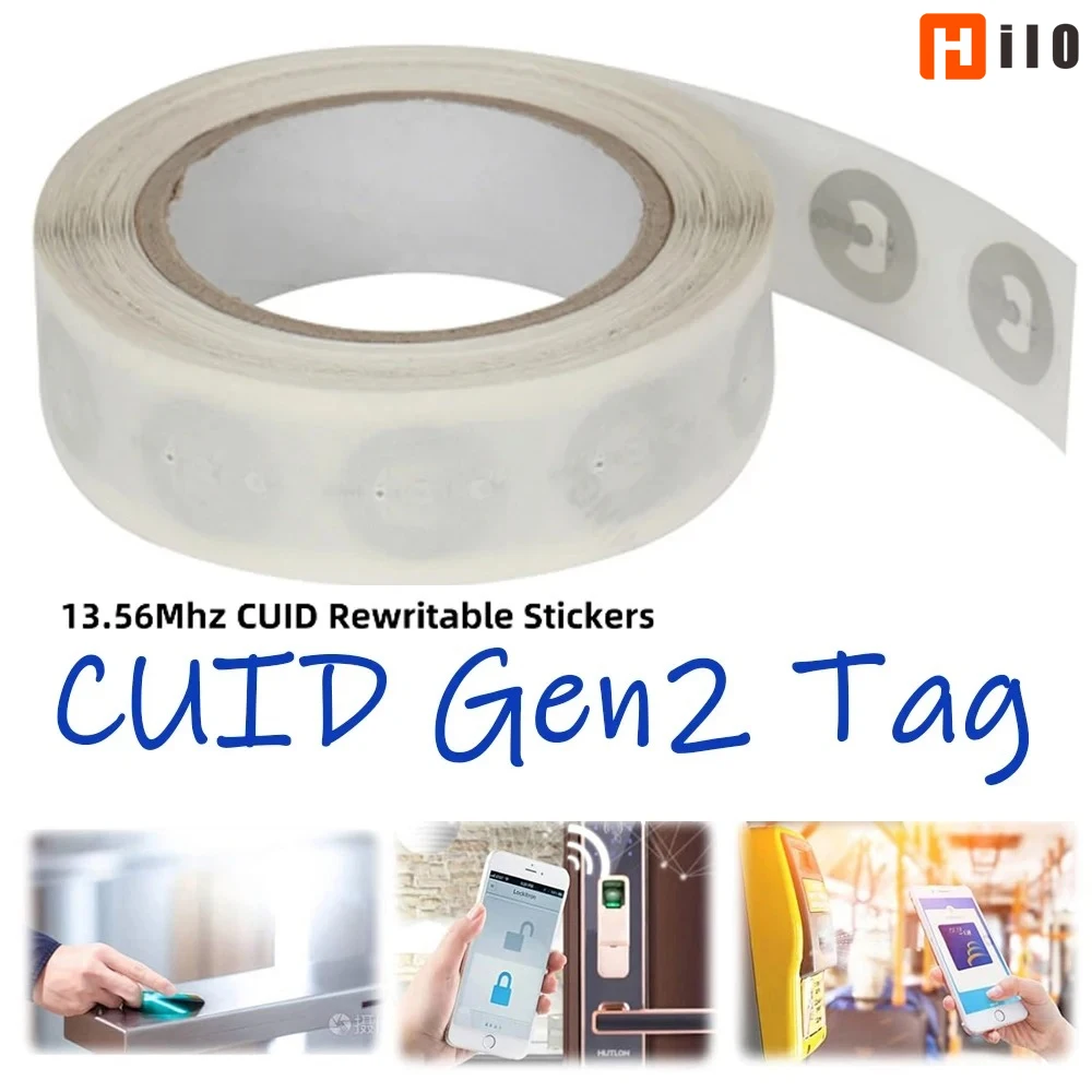 13.56mhz CUID changeable S50 1K RFID Sticker Wet Inlay NFC tag Sector 0 Block 0 UID Rewritable Proximity Card Copy Badge Clone