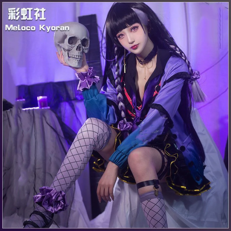 Vtuber XSOLEIL Meloco Kyoran Cosplay Costume Halloween Suit Women Outfit Dress Anime Clothing Wig Umbrella Shoes