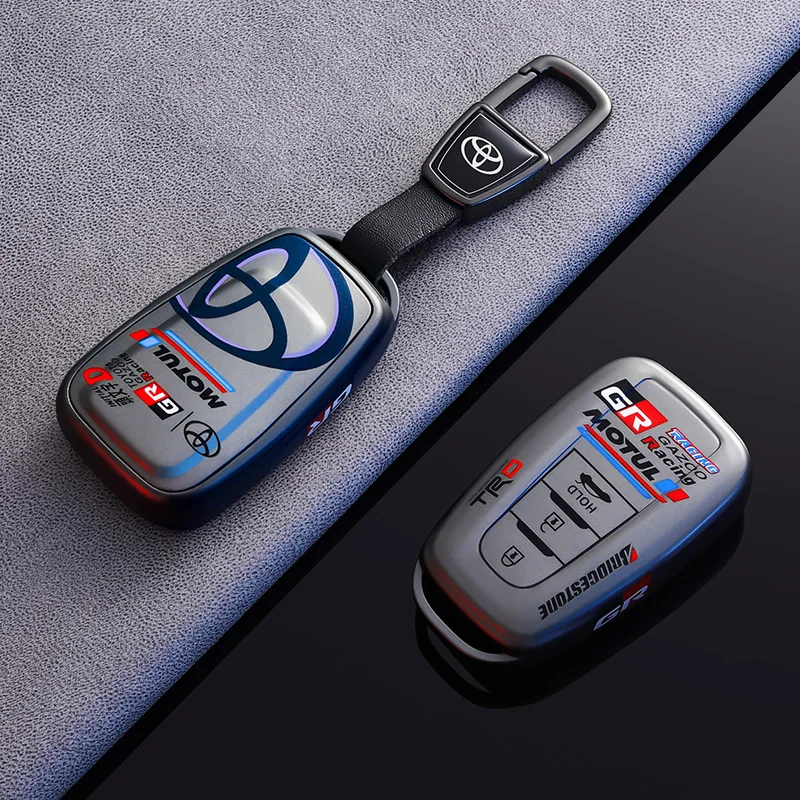 

Key Fob Cover Case Compatible with Toyota 2019-2023 Camry RAV4 Highlander Corolla 4Runner Avalon C-HR Prius GT86 Prado Acce