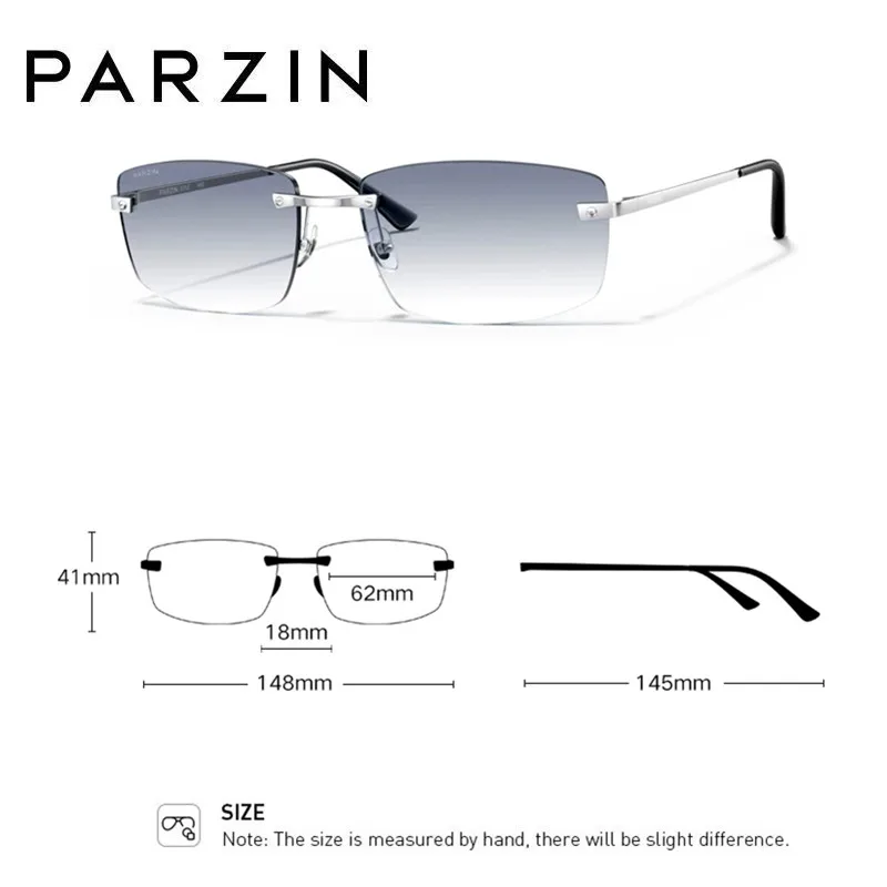 PARZIN Rimless Sunglasses for Men Women Lightweight Trendy UV Protection Sunglasses PZ8608