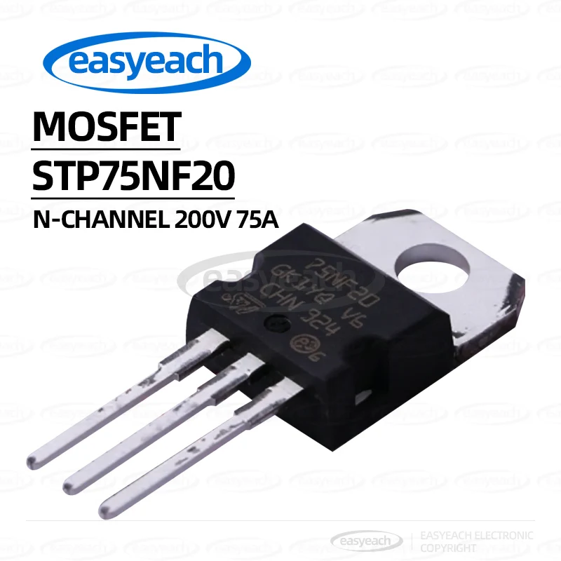 STP75NF20 1 N-channel withstand voltage: 200V Current: 75A Field Effect Transistor (MOSFET) TO-220