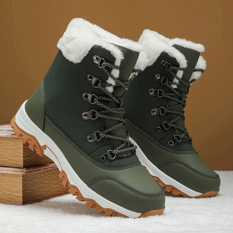 

Men's Snow Boots Cross-border Plus Size 36-46 Men's & Women's Winter Fleece-Lined Faux Rabbit Fur Snow Boots