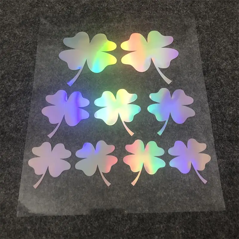 Adesivi per auto Decorazione del corpo del trifoglio a quattro foglie Decalcomanie riflettenti copri graffi adesivi modificati con personalità accessori auto