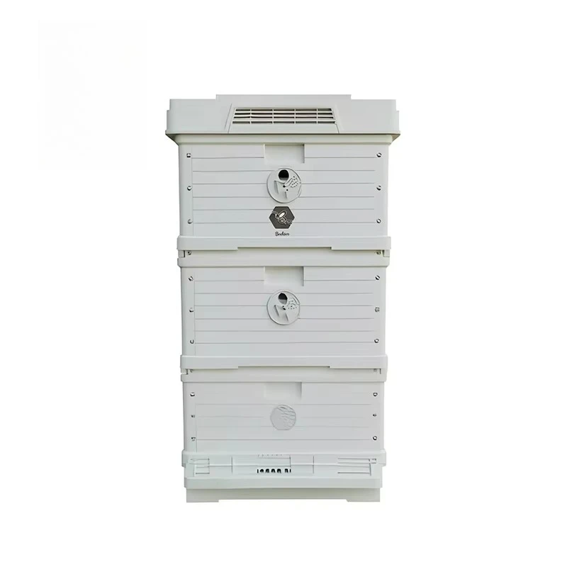 Three-layer stackable plastic beehives for commercial beehives for sustainable beekeeping